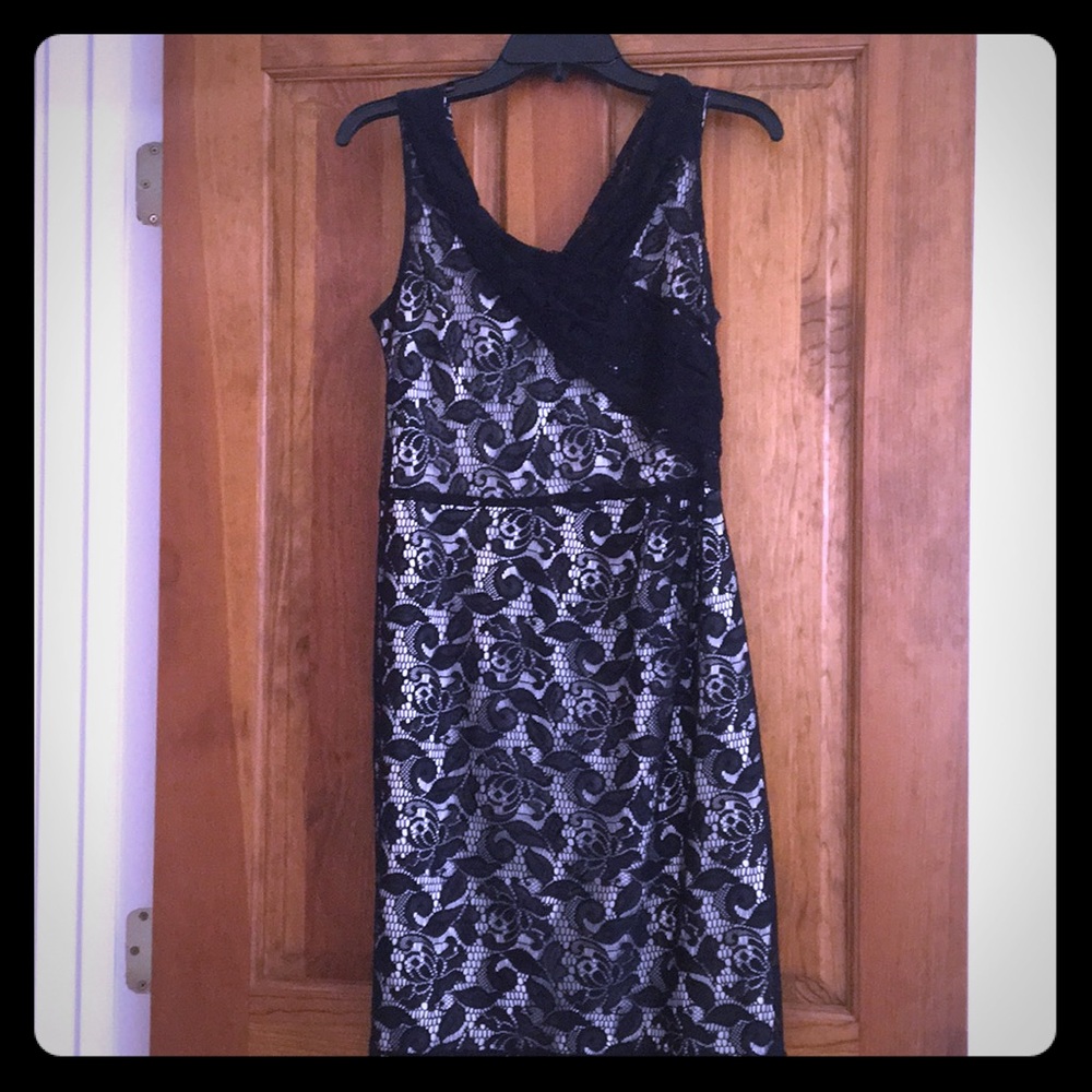 Antonio Melani Navy Lace Silk dress
